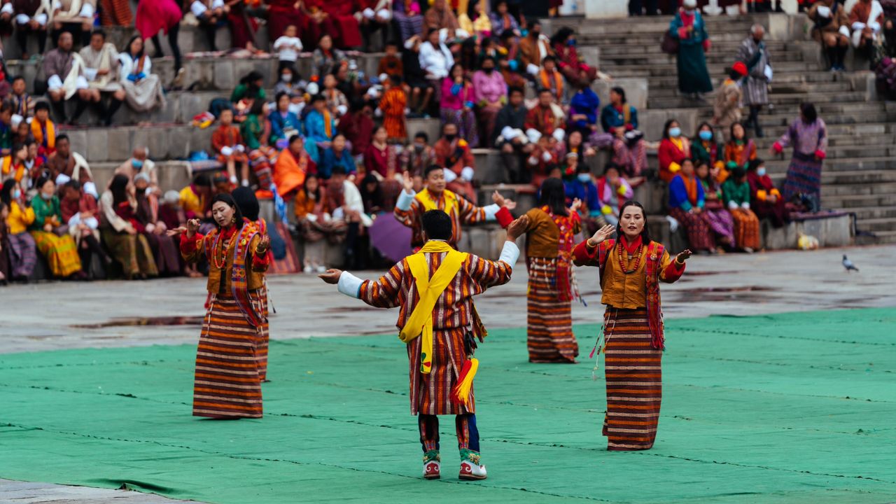 Colourful festival in the capital city of Thimphu, Bhutan.