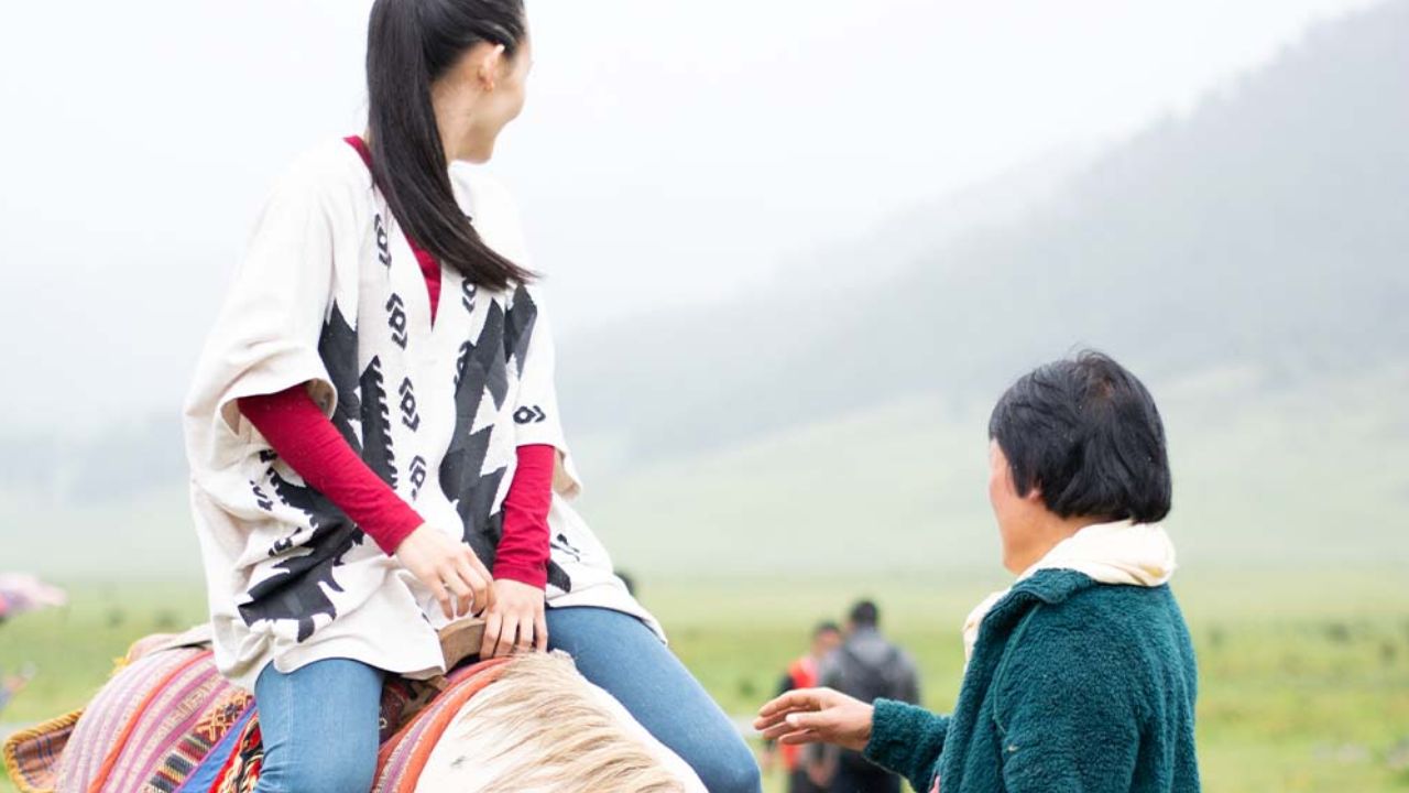 Locals enjoying in Phobjikha Valley