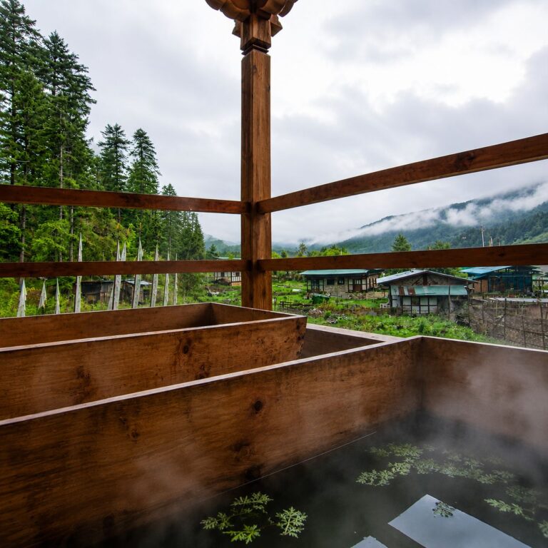 Hot stone bath in Paro